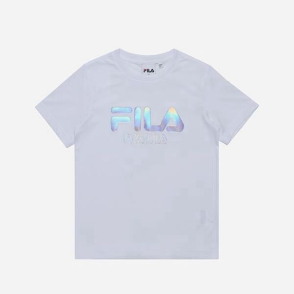 Fila Tričká Detske Biele - Prism Logo S/S Vypredaj - Slovakia 62354-HSGE